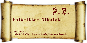 Halbritter Nikolett névjegykártya